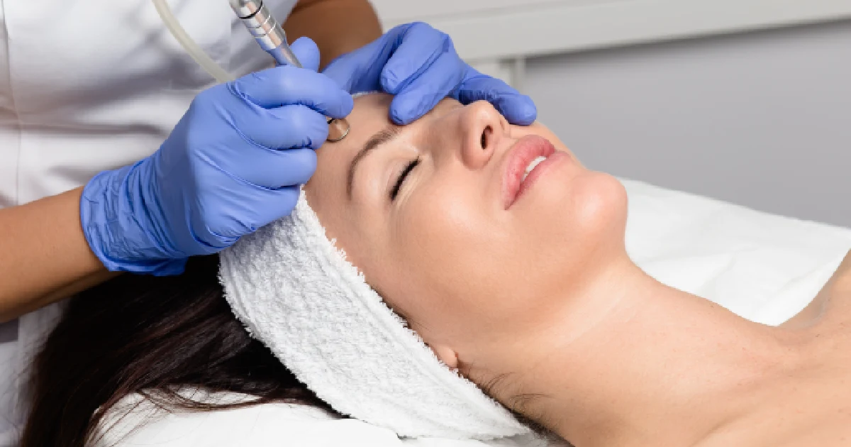 woman receiving Medical Grade Facial in in Madison, WI